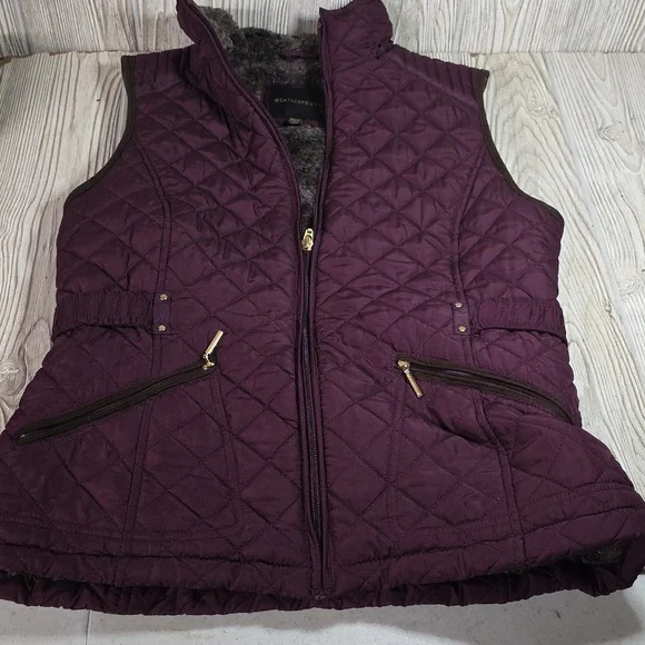 Weatherproof Ultra Soft Lining Quilted Dark Purple Vest Womens Size Small - Picture 9 of 9